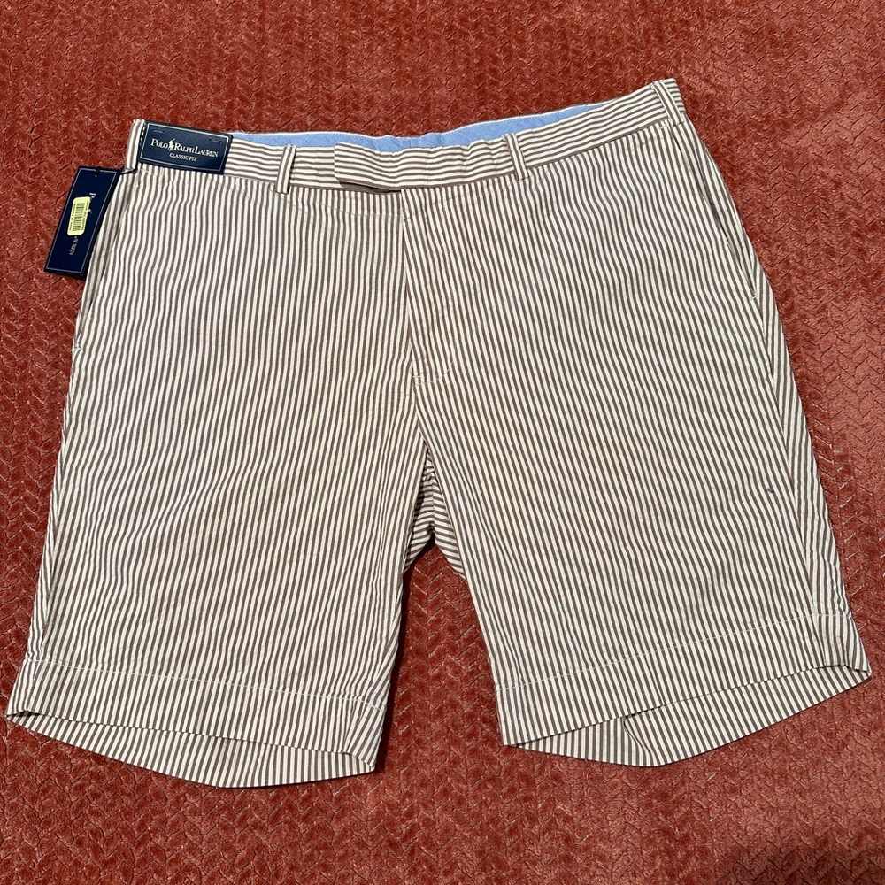 Polo by Ralph Lauren Men's Black and White Striped Shorts